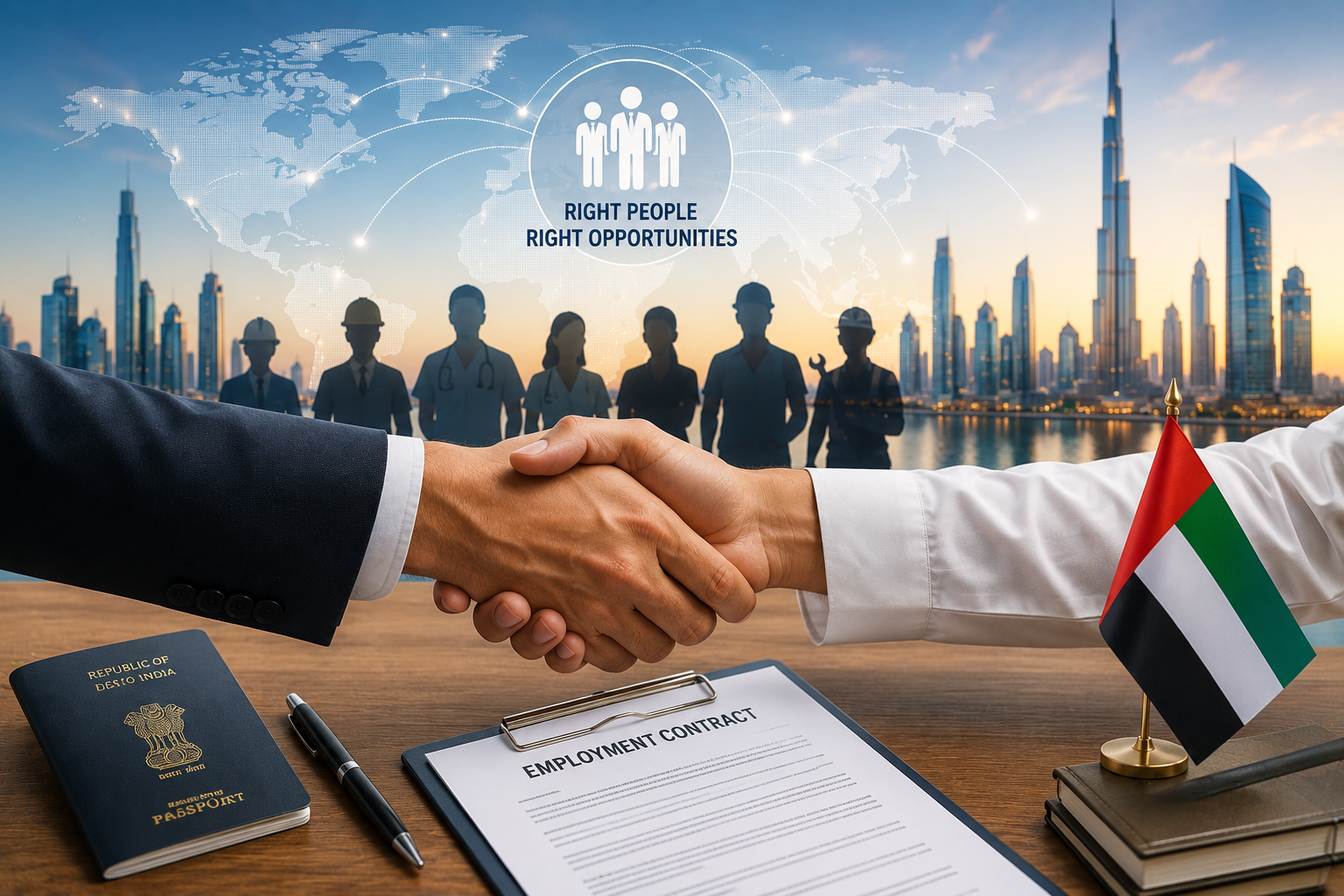 Recruitment consultant interviewing Indian professionals for UAE employment opportunities